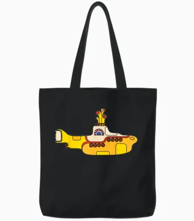 The Beatles - Yellow Submarine Art Tote Bags - Black