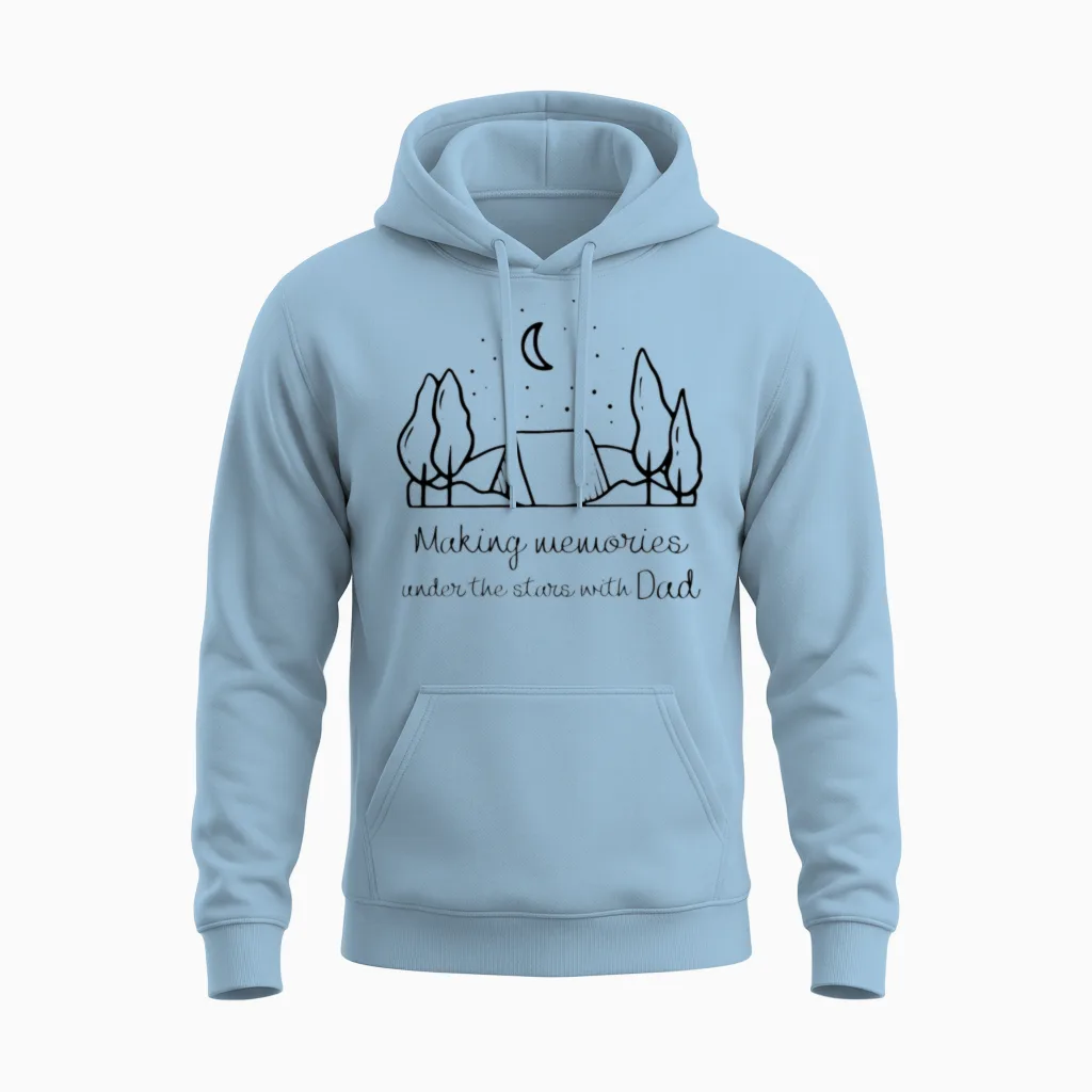 Camping with Dad Unisex Hoodie in Light Blue