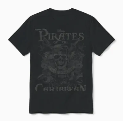 Pirates of the Caribbean Skull Jack Sparrow Unisex T-Shirt - Black