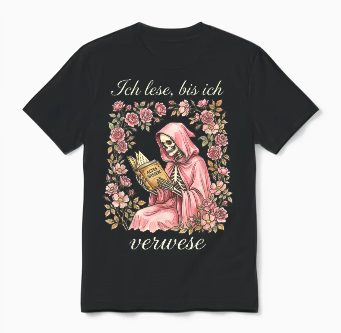 Ich Lese Bis Ich Verwese Bücherwurm Lesen Unisex T-Shirt in Black