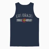 Colorado Flag Retro Fade Unisex Tank Top - Navy – 1