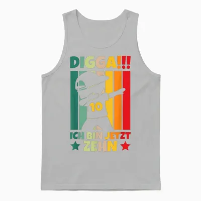 Digga!!! Ich Bin Jetzt Zehn 10th Birthday Boy T-Shirt, Black, S Unisex Tank Top - Ash