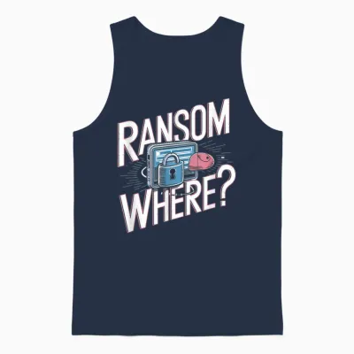Cyber Security Tech Support Fun Hacker Ransomware Pun Unisex Tank Top - Navy