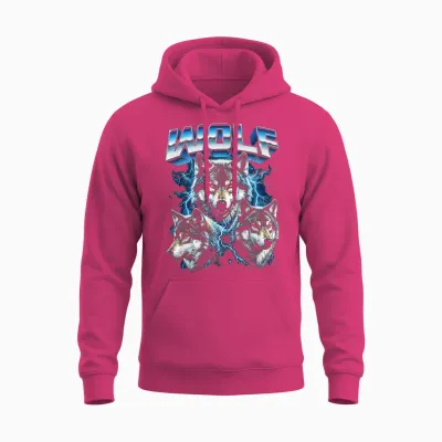 Loup Vintage Années 80 Rétro Drôle Loup Faune Sauvage Années 90 Hommes Femmes Unisex Hoodie - Heliconia