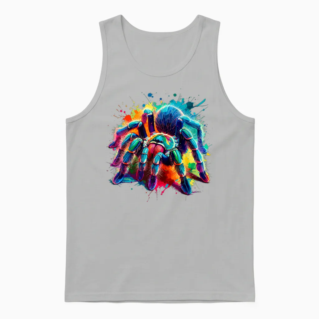 Bunte Splash-Art-Vogelspinnen-Spinnen-Vogelspinnen-Liebhaber Unisex Tank Top in Ash