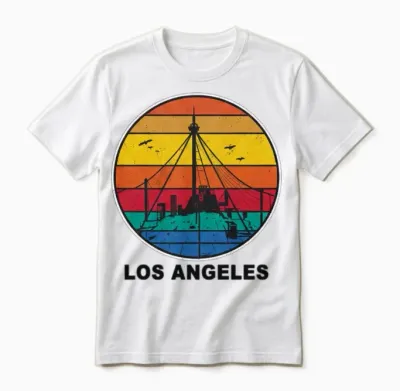 Los Angeles Retro Unisex T-Shirt - White