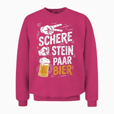 Schere Stein Paar Bier Lustiges Bier Humor Party Beer Unisex Sweatshirt - Heliconia