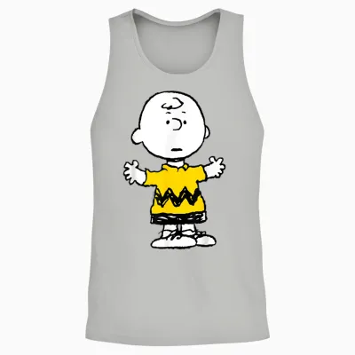 Peanuts – Charlie Brown Oversize Unisex Tank Top - Ash