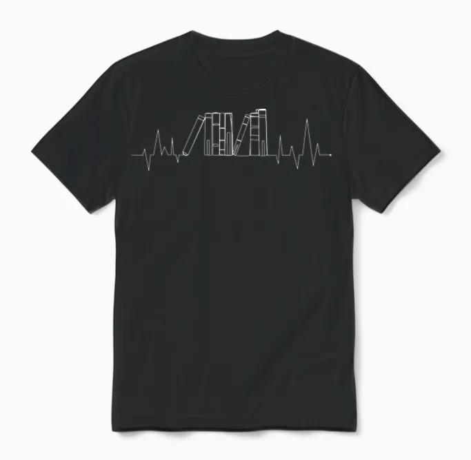 Book Reading Woman T-Shirt, Black, S Unisex T-Shirt in Black