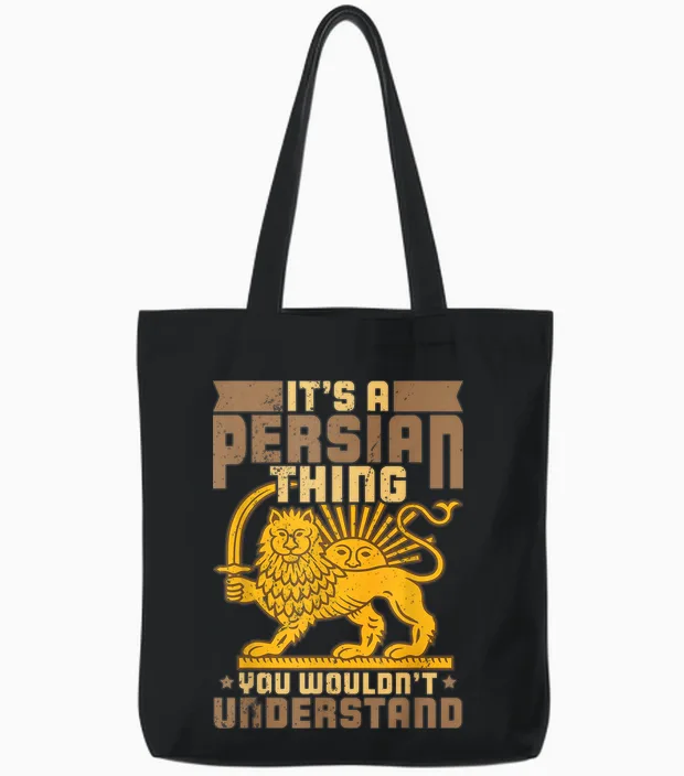 Persian Antique Flags Iran Asia Farsi Iranian Art Literature T-Shirt, Black Tote Bags in Black