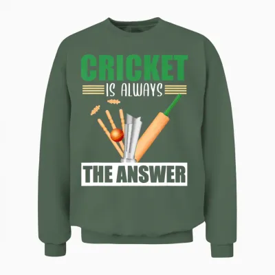 Cricket Cricket Sport Funny Cricketer Cricket Unisex Sweatshirt - Military Green