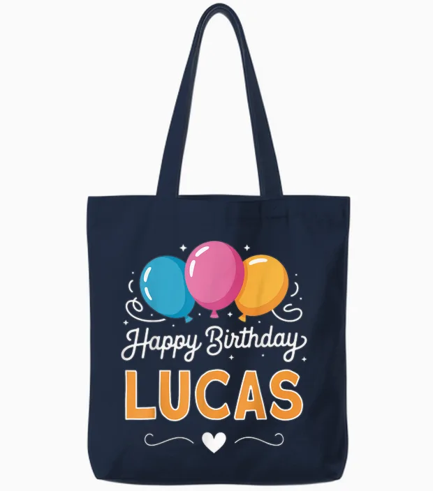 Joyeux Anniversaire En Disant Lucas Tote Bags in Navy