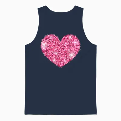 Red Heart Valentine's Day Costume Love for Men and Women Unisex Tank Top - Navy