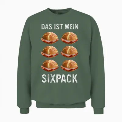 Liver Cheese Bavaria Leberkas Das Ist Mein Sixpack T-Shirt, Black Unisex Sweatshirt - Military Green