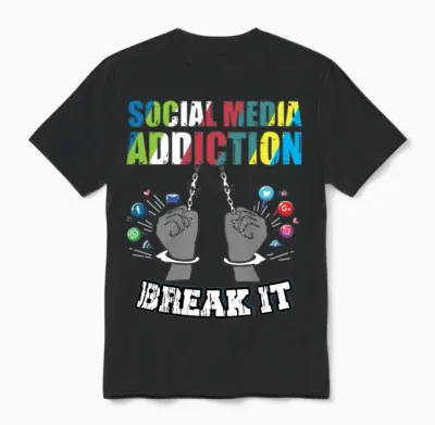 Social Media Awareness T-Shirt Design Unisex T-Shirt - Black