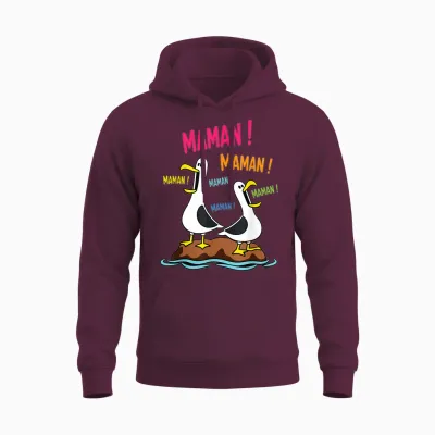 Motif Mouette Drôle Maman Meme Oiseaux Criant Maman Unisex Hoodie - Maroon