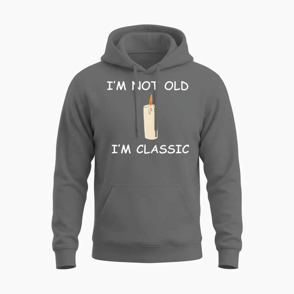 Not Old, Classic Candle Unisex Hoodie in Graphite Heather