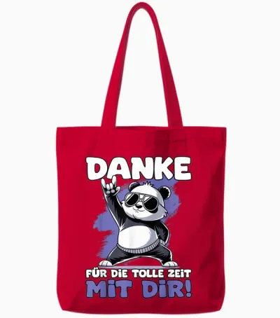 T-Shirt with German Text "danke Für Die Tolle Zeit Mit Dir | Kollegen Jobwechsel" Tote Bags - Red