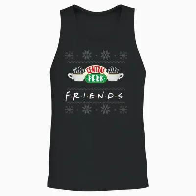 Friends X-Mas Central Perk Unisex Tank Top - Black