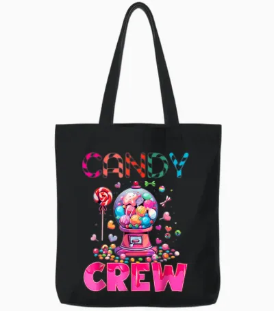 Candy Crew Candy Costume Women Candy Land Kids Sweetie Tote Bags - Black