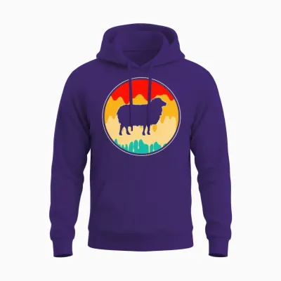 Sheep Retro Unisex Hoodie - Purple