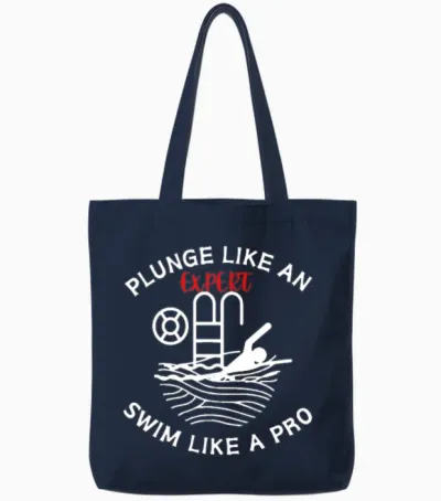 Swimming Quote Instructor Teacher Coach Guide Tote Bags - Navy