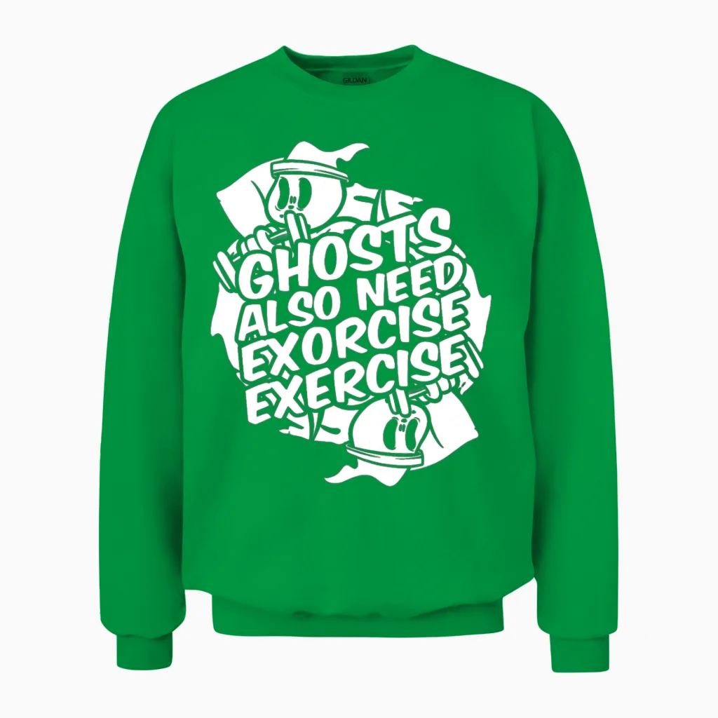 Halloween Funny Unisex Sweatshirt in Irish Green
