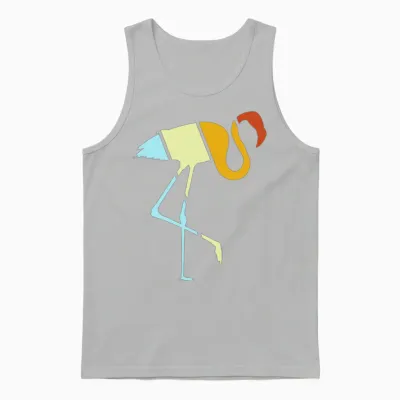 Flamingo Retro Unisex Tank Top - Ash