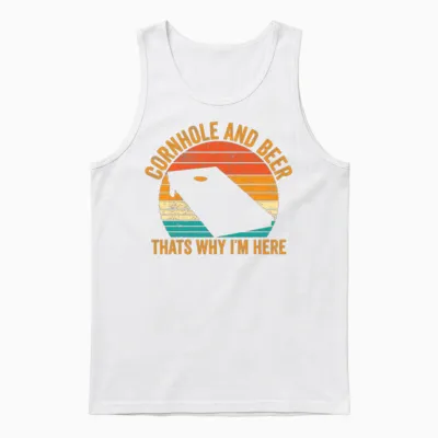 Funny Cornhole Retro Unisex Tank Top - White