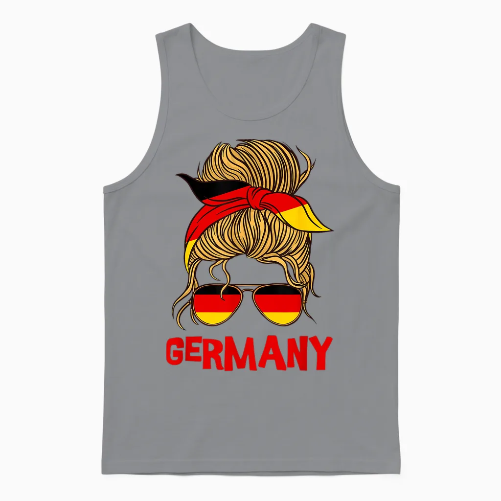 Germany for Girls Germany Flag for Women Germany T-Shirt, Black Unisex Tank Top in Sport Grey