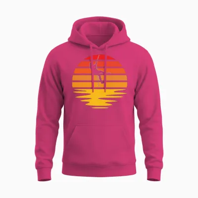 Climbing Retro Unisex Hoodie - Heliconia
