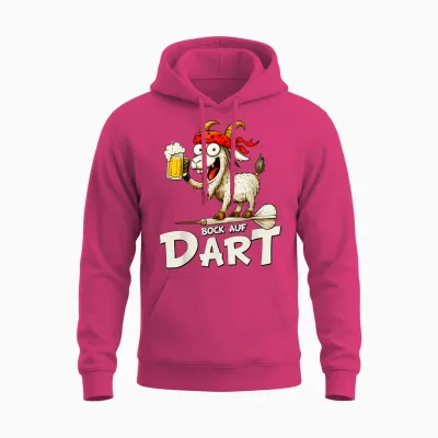 Bock Auf Dart Goat with Beer Mug Funny Dart Player T-Shirt, Black, S Unisex Hoodie - Heliconia