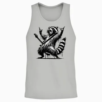 Raccoon Rock and Roll Rock&roll Raccoon Playing Guitar Rock & Roll Unisex Tank Top - Ash