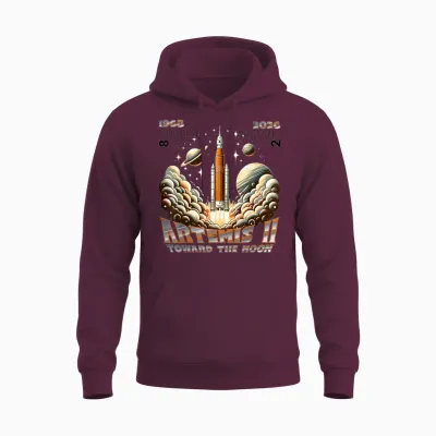 Artemis Ii Mondmission 2026 - Apollo 8 Legacy Vergleich Unisex Hoodie - Maroon