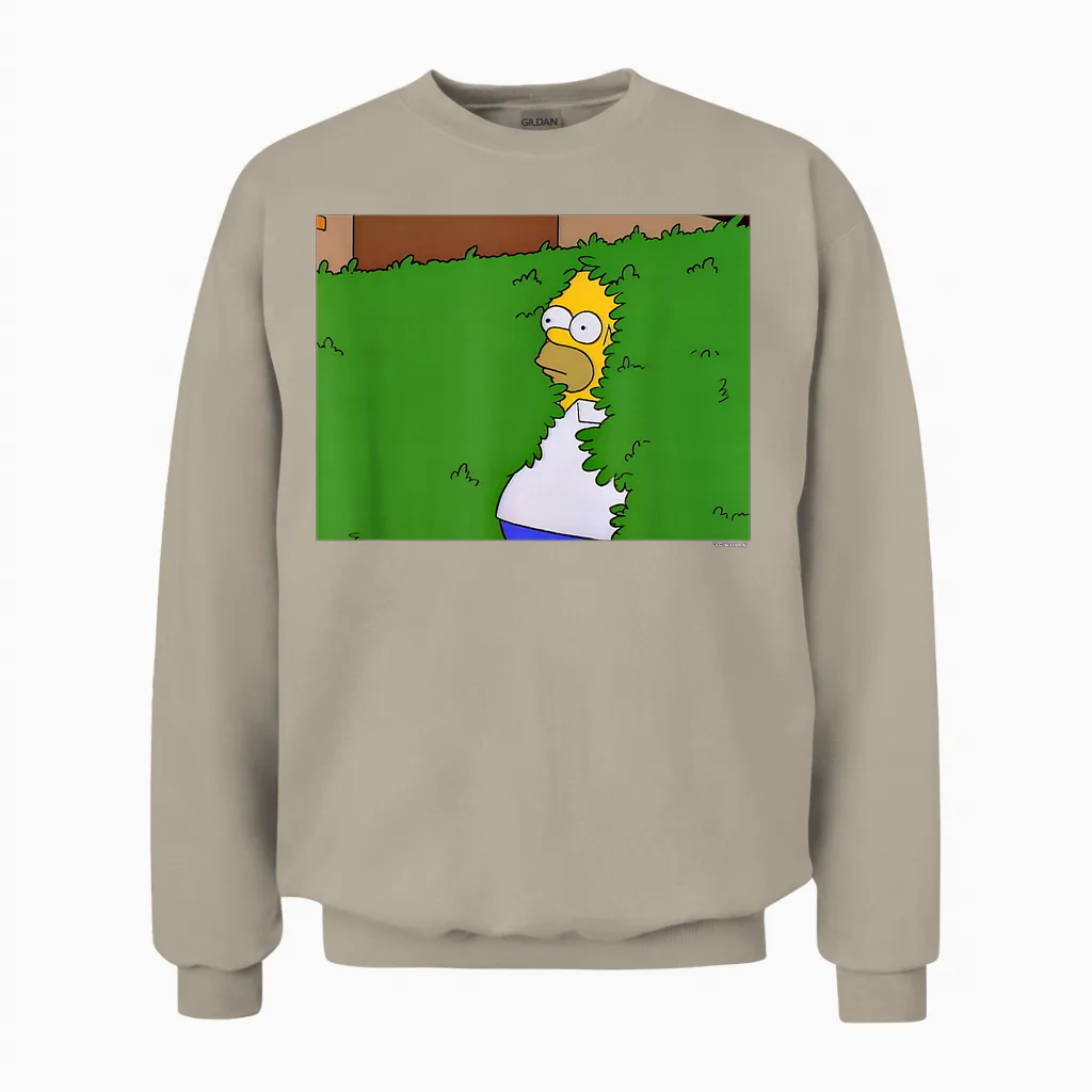 The Simpsons Homer Hedge Meme T-Shirt Small Unisex Sweatshirt in Sand