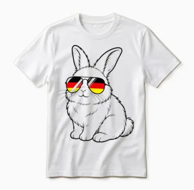 Deutsche Flagge Hase Deutsch Deutschland Hasen Unisex T-Shirt - White