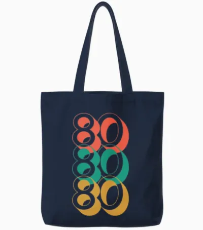 Retro 80s Tote Bags - Navy