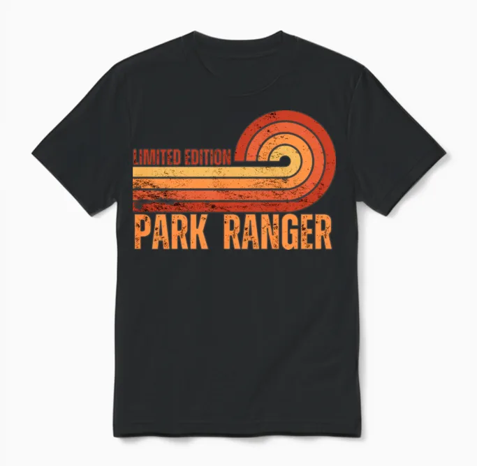 Park Ranger Vintage Retro Unisex T-Shirt - Black