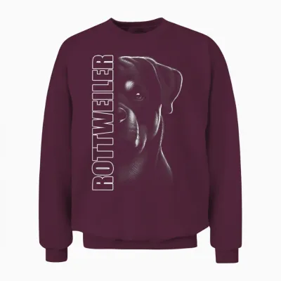 Elegantes Rottweiler Design Mit Stylishem Text Unisex Sweatshirt - Maroon