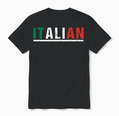 Italian Flag Colors Gift Idea for Italians Unisex T-Shirt - Black