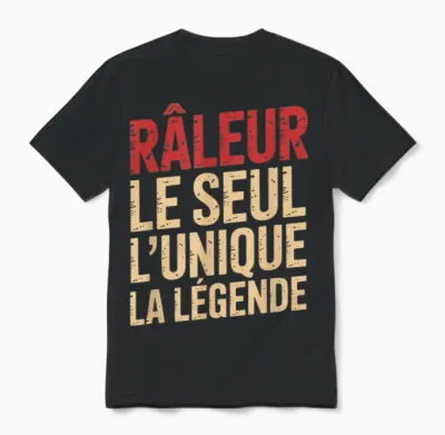 Raleur Man Humour Gift Idea Funny Funny Raler Unisex T-Shirt - Black