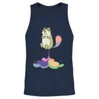 Funny Unicorn Cat — Lovers Unisex Tank Top - Navy – 2