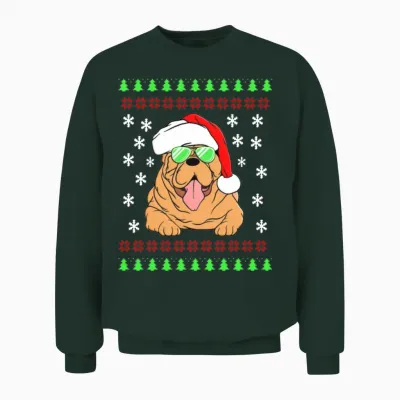 Funny Christmas Design with Funny Christmas Dog. Unisex Sweatshirt - Forest