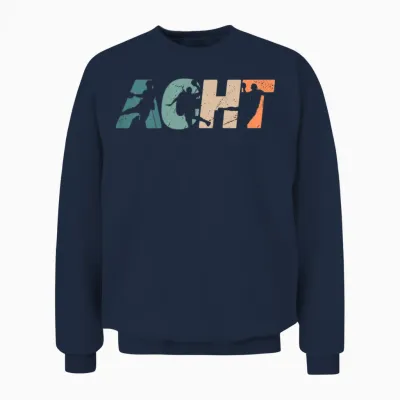 8. Geburtstag Retro Handball Fan Spieler 8 Jahre Junge Unisex Sweatshirt - Navy