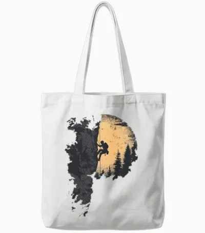Klettern T-Shirt Berge Kletterer Bouldern Geschenk Berg Langarmshirt Tote Bags - White