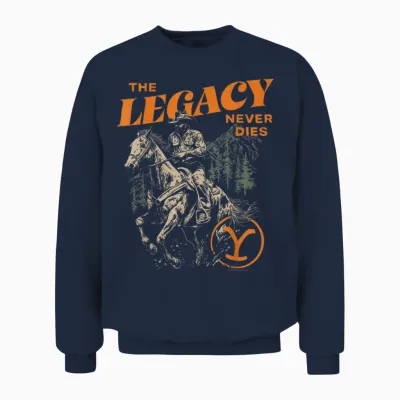 Offizielle Yellowstone Tv-Show the Legacy Never Dies Unisex Sweatshirt - Navy