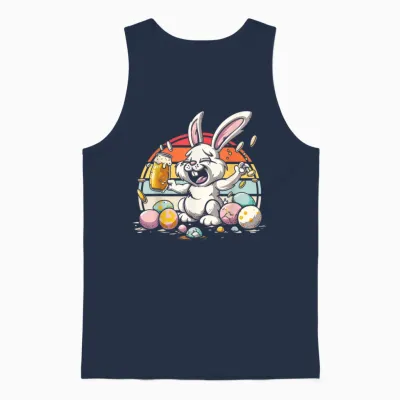 Betrunkener Osterhase Lustiger Bier-Hase Humor Für Erwachsene Unisex Tank Top - Navy
