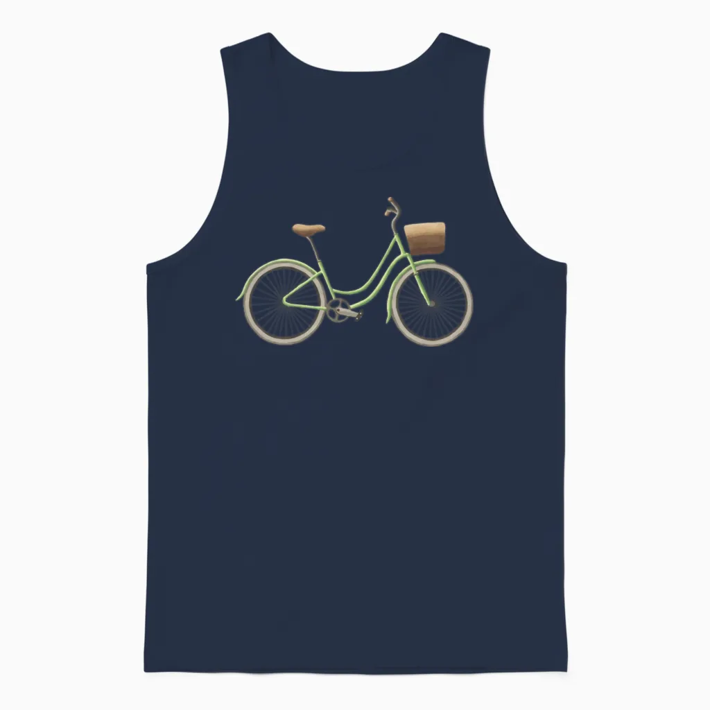 Bicycle Retro Unisex Tank Top in Navy