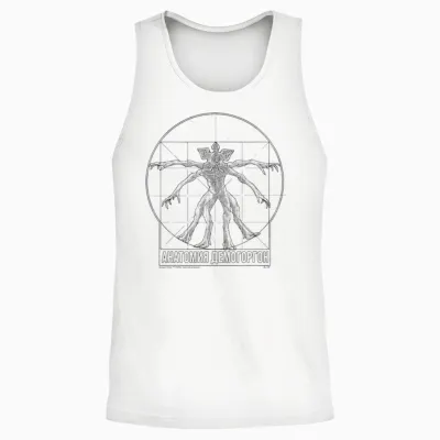 Stranger Things : Demogorgon Vitruvian Unisex Tank Top - White