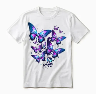 Lila Schmetterling Blaue Schmetterlinge Garten & Natur Unisex T-Shirt - White